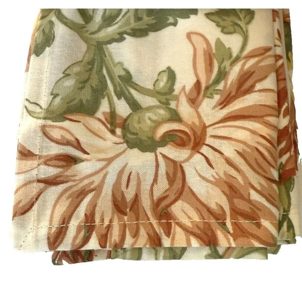 April Cornell Napkins Wildflowers Floral Cream Rust French Country Set of 10